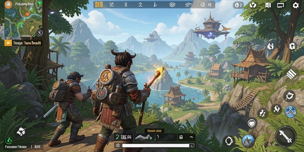 Screenshot menggambarkan aksi seru dalam dunia terbuka 8II.