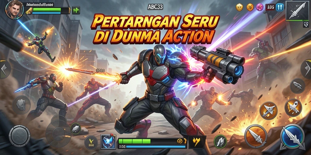Screenshot utama menampilkan pertarungan seru di ABC33 dengan aksi cepat.