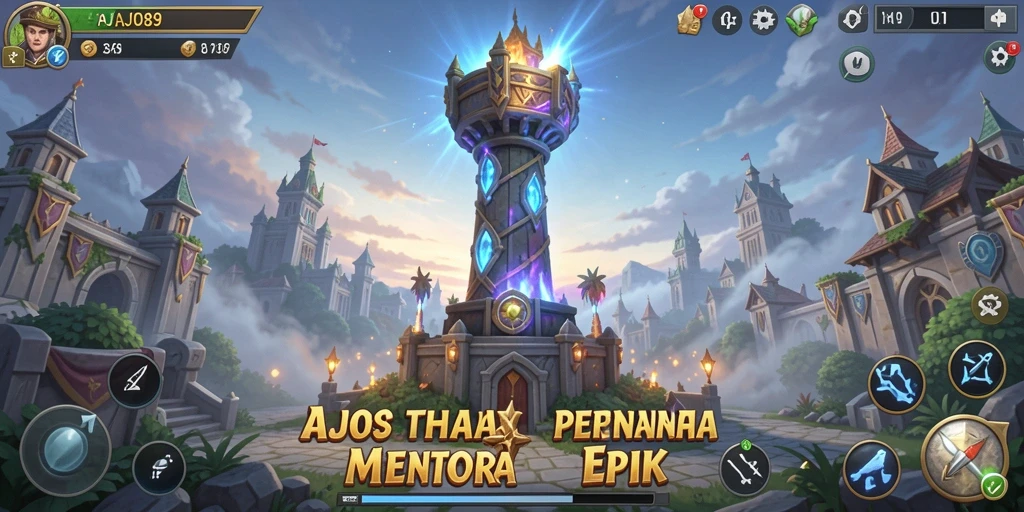 Tampilan gameplay menawan dari AJO89, penuh aksi Tower Defense.