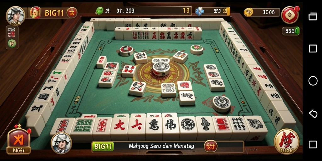 Tampilan gameplay Mahjong yang menarik dan penuh warna di BIG11.