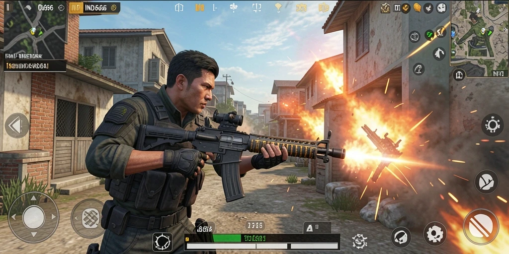 Tampilan gameplay seru dari IND666 dengan aksi tembak-menembak yang intens.