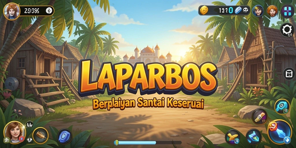 Screenshot gameplay LAPARBOS menampilkan karakter yang beraksi di tengah tantangan.