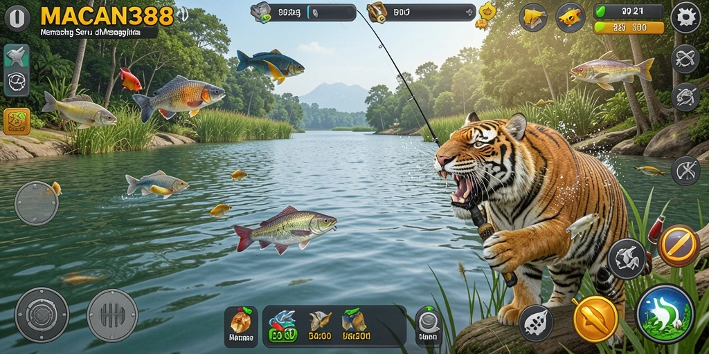 Tampilan gameplay seru dan grafis memancing yang menawan.