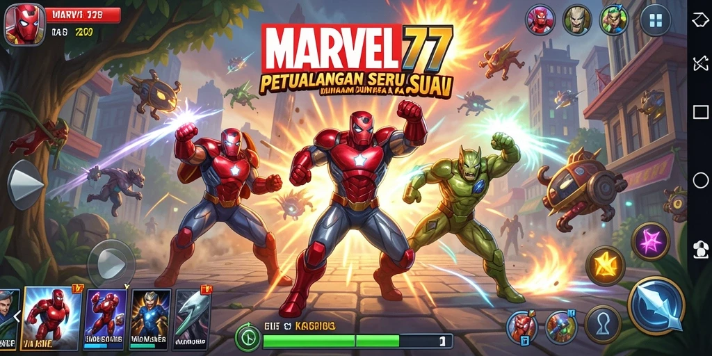Tampilan gameplay MARVEL77 yang ceria dan penuh warna