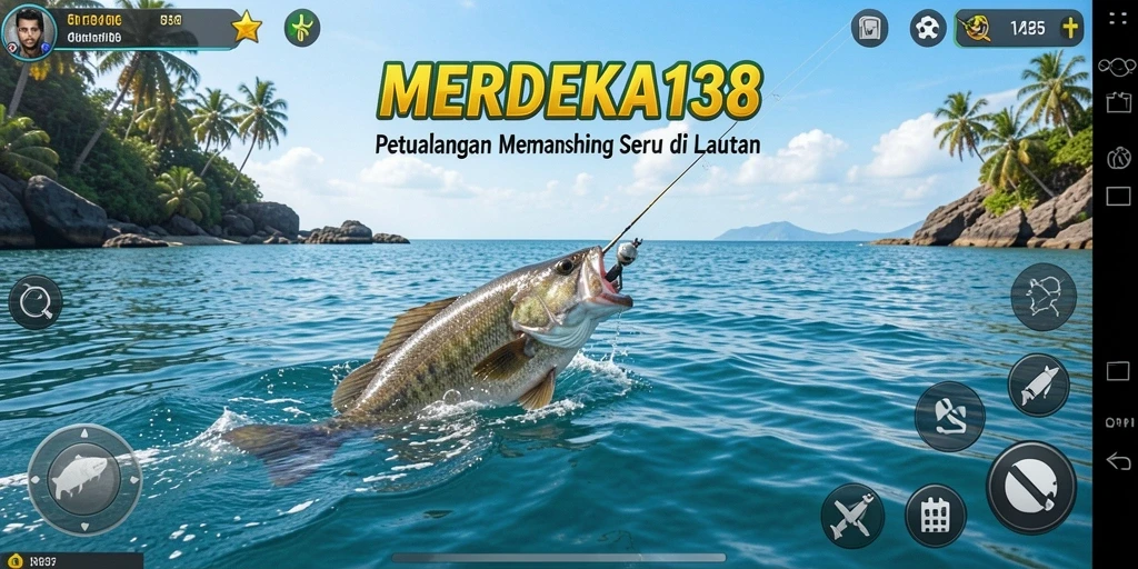Tampilan gameplay yang seru saat memancing ikan.