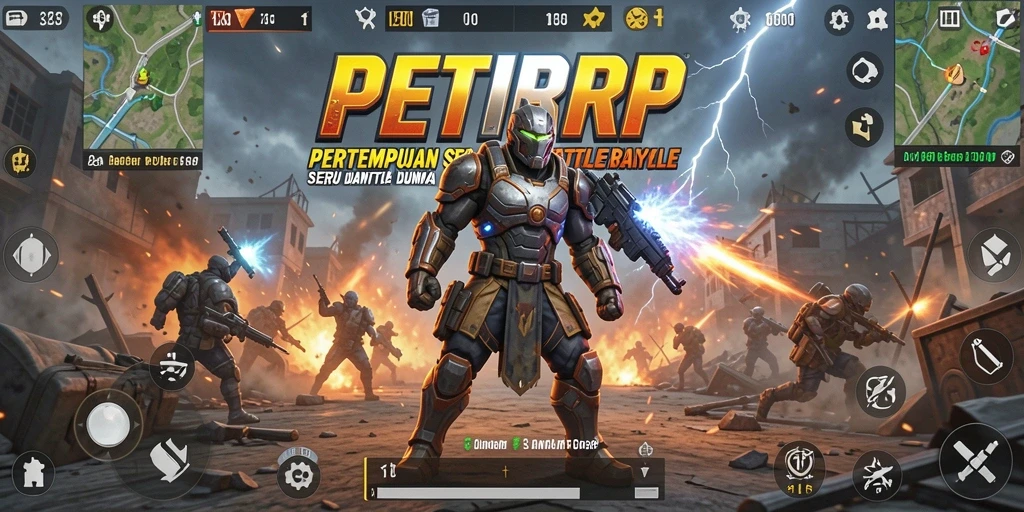 Tangkapan layar dari gameplay seru di PETIRRP Battle Royale.
