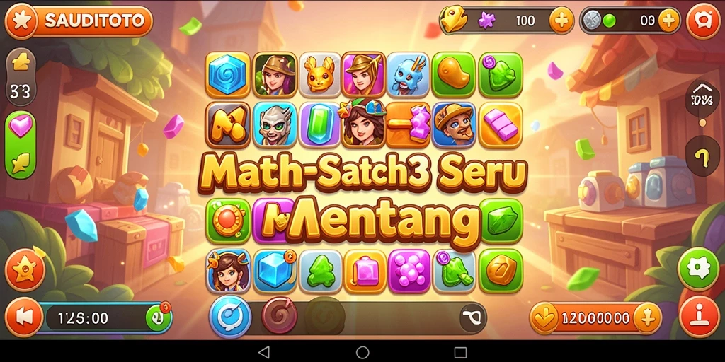 Gameplay seru SAUDITOTO dengan kombinasi warna-warni.