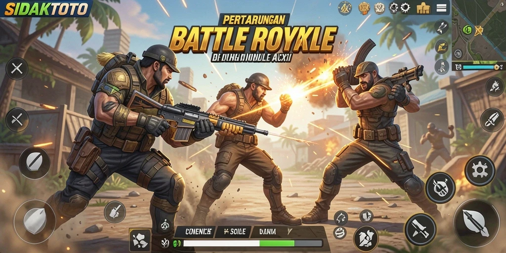 Gameplay seru di <strong>SIDAKTOTO</strong> saat bertarung di arena Battle Royale.
